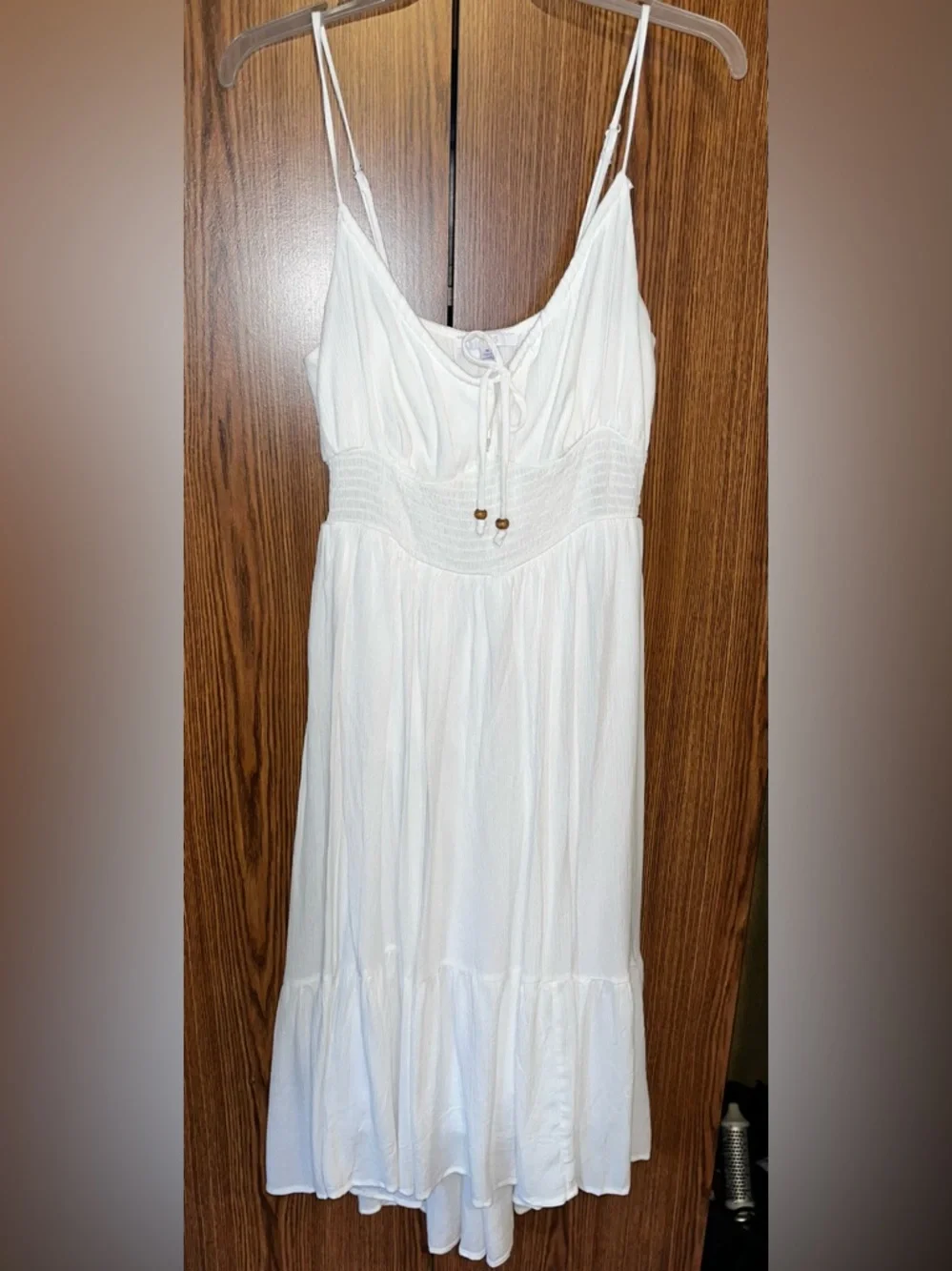 Fashion nova White Spaghetti Strap Midi Dress with Tie Front medium - Picture 2 of 3